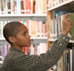 boy in library